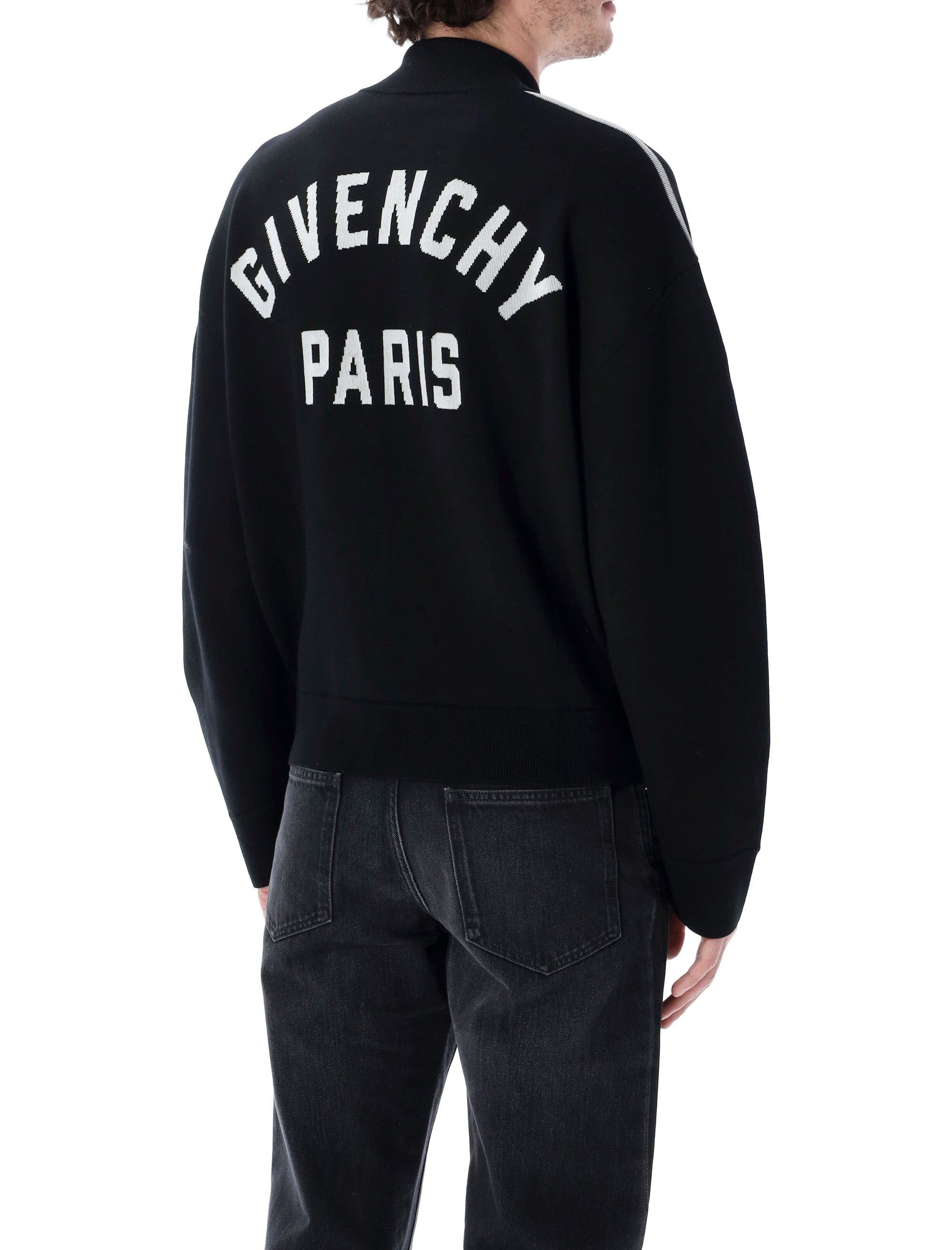 Givenchy logo knit jacket Black White Wool Cardigan