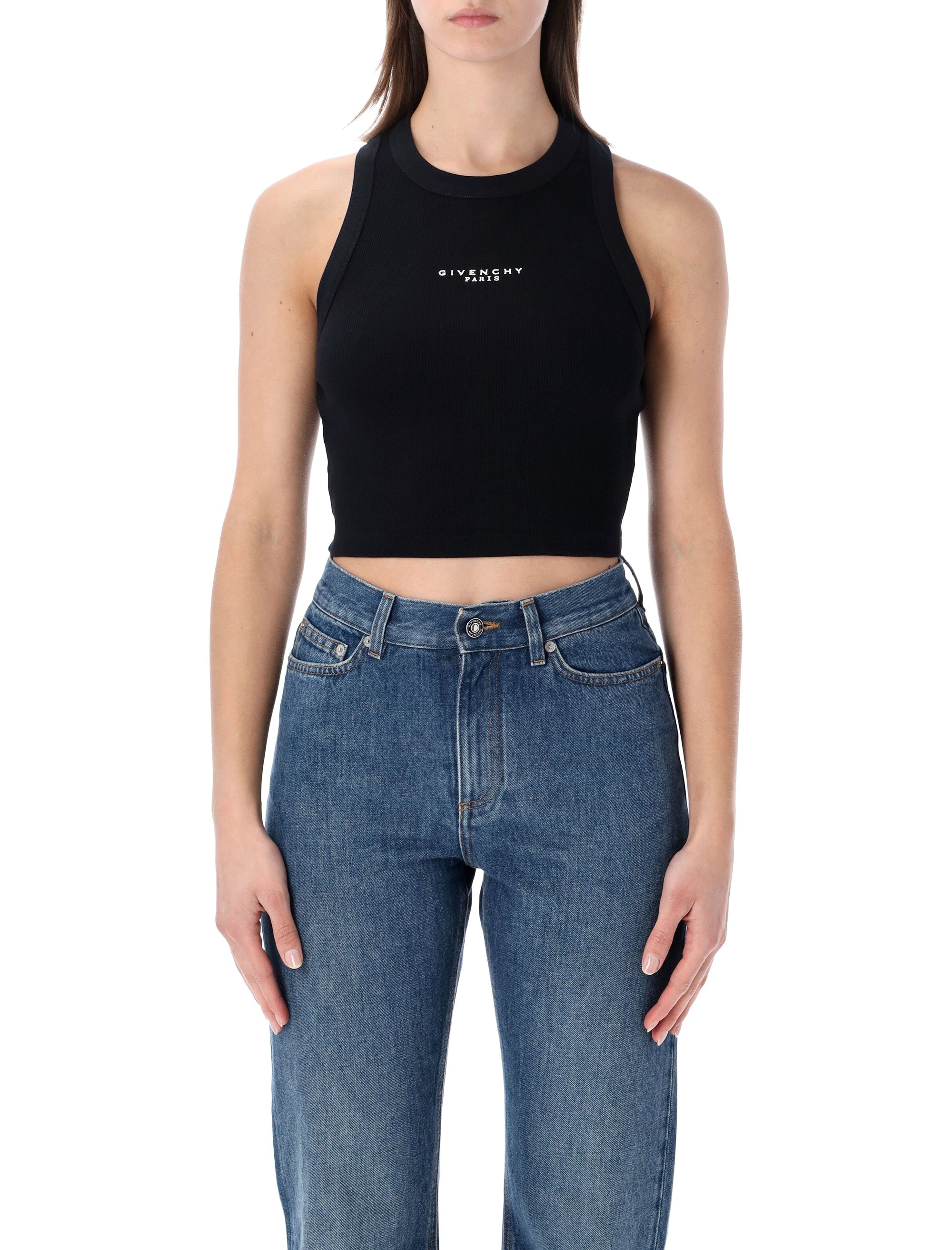 Givenchy Paris cropped tank top Black Cotton