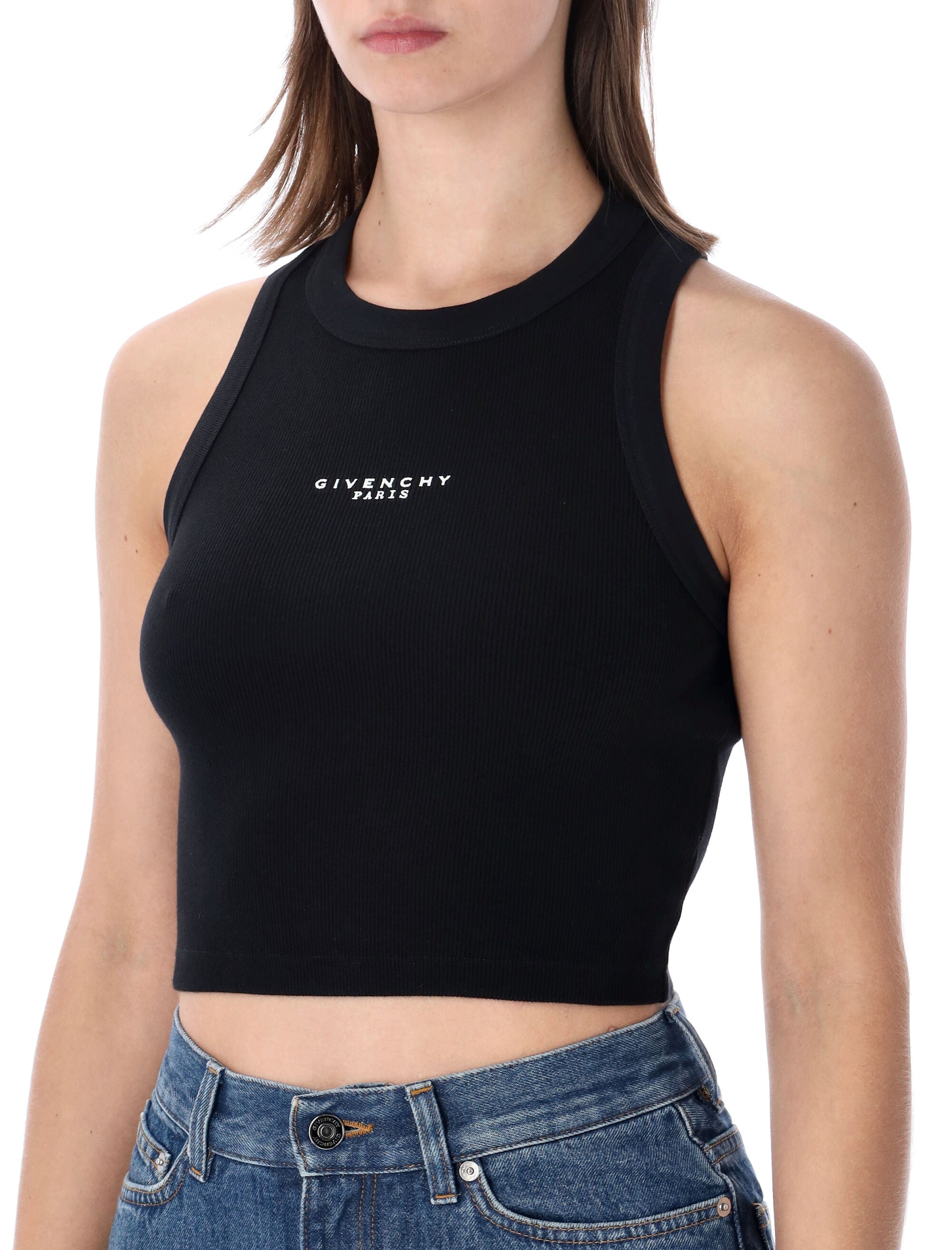 Givenchy Paris cropped tank top Black Cotton