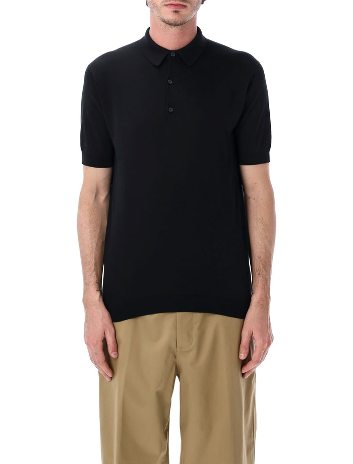 John Smedley Adrian Cotton Polo Black T-shirt
