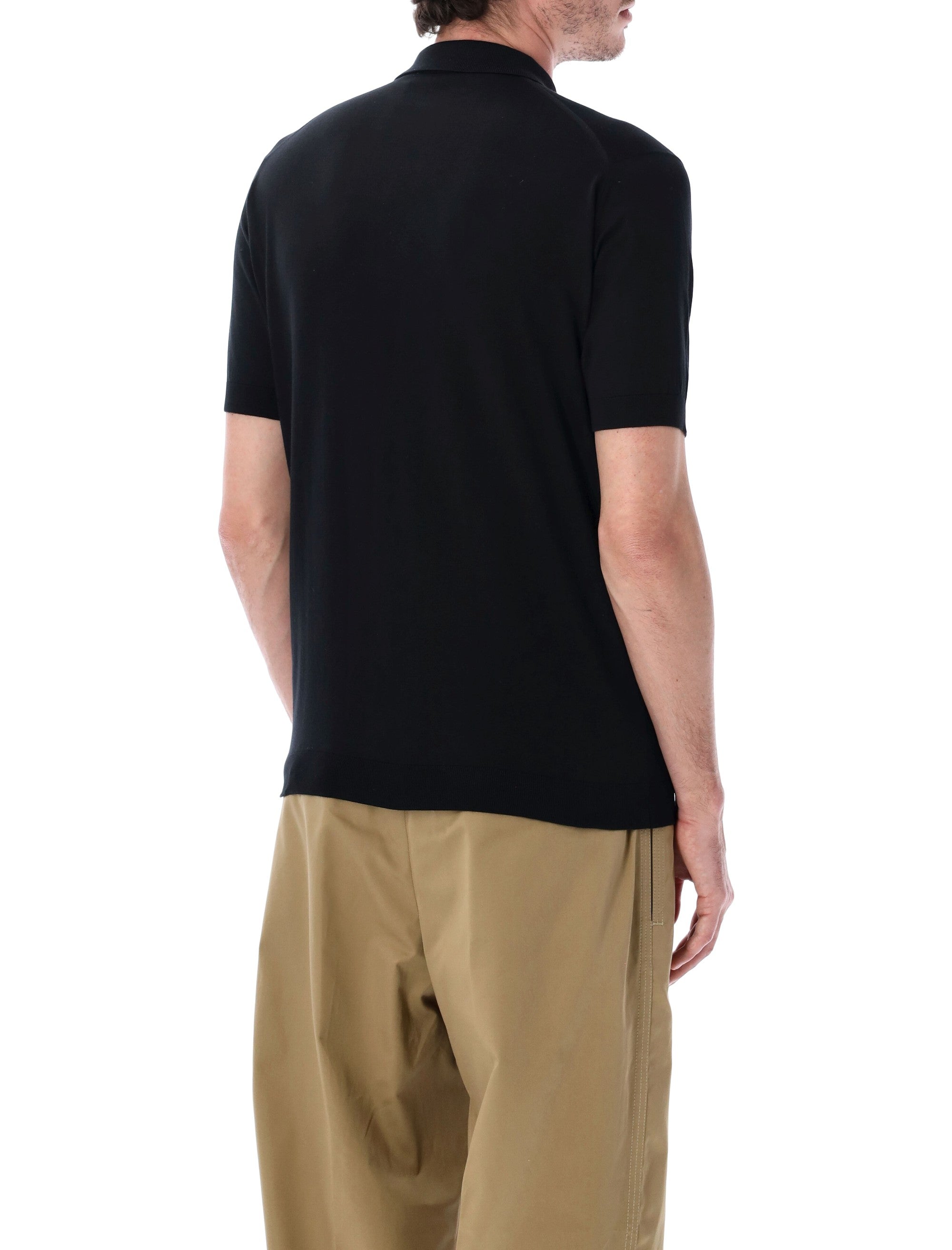 John Smedley Adrian Cotton Polo Black T-shirt