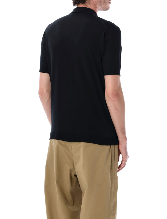 John Smedley Adrian Cotton Polo Black T-shirt