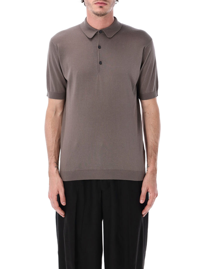 John Smedley Adrian Cotton Polo Beige Musk T-shirt