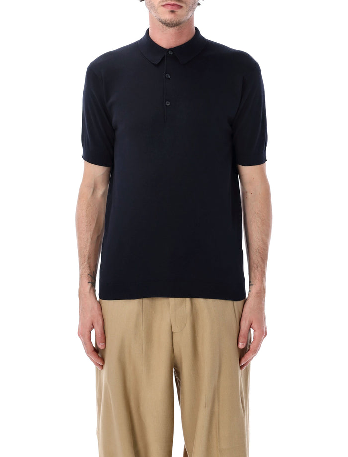 John Smedley Adrian Cotton Polo Navy T-shirt