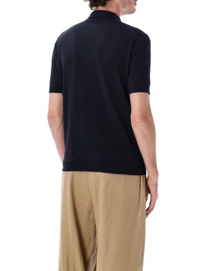 John Smedley Adrian Cotton Polo Navy T-shirt