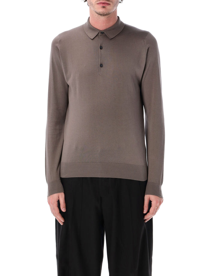John Smedley Bradwell Cotton Polo Beige Musk T-shirt