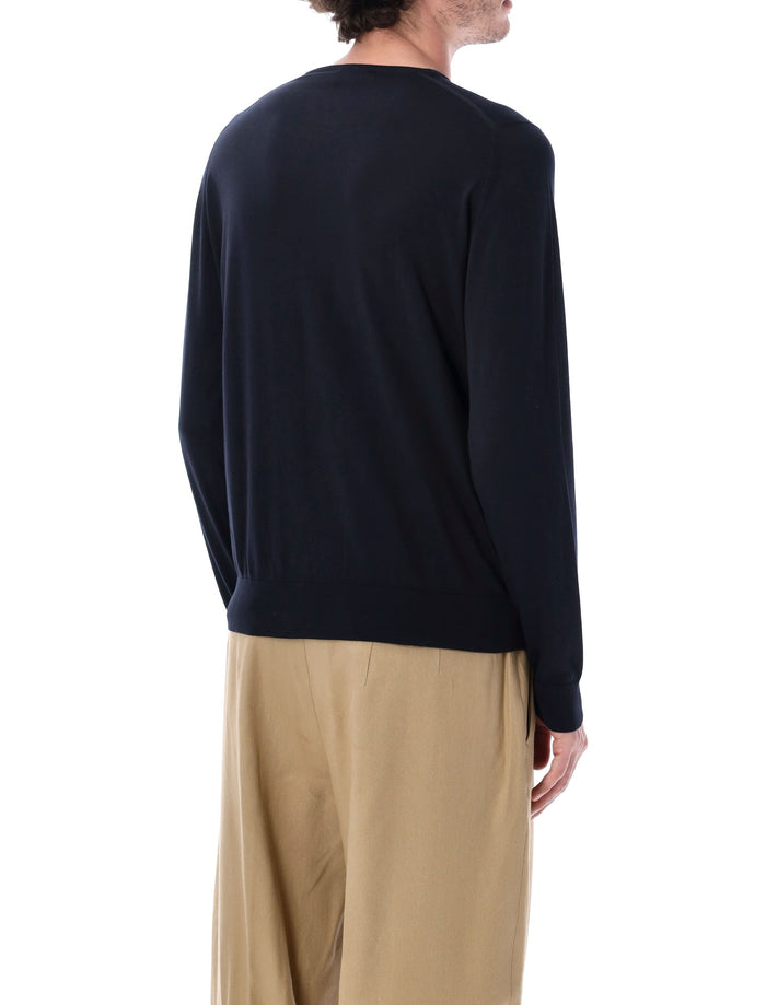 John Smedley Hatfield Cotton Jumper Navy Sweater