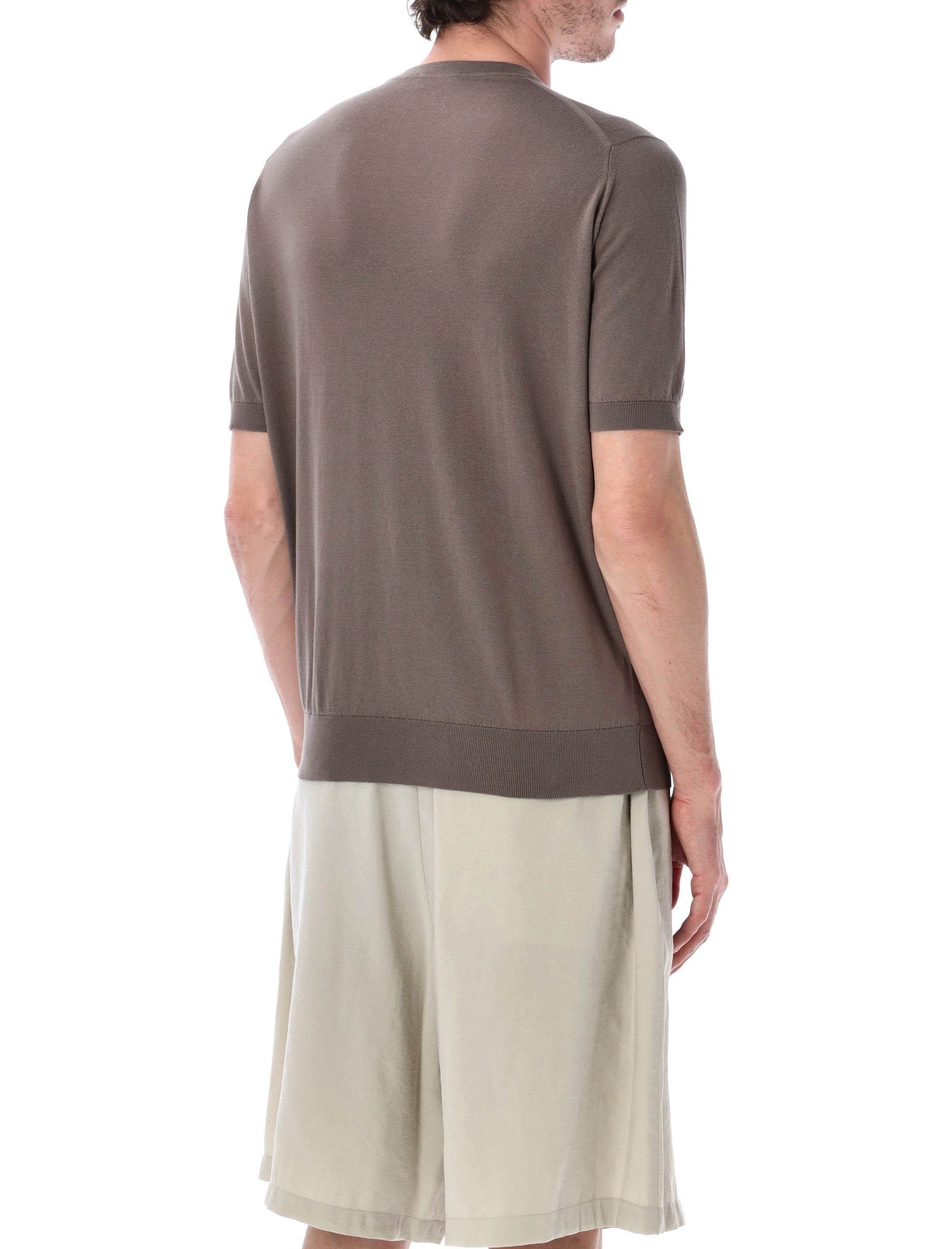 John Smedley Kempton Cotton T-Shirt Beige Musk