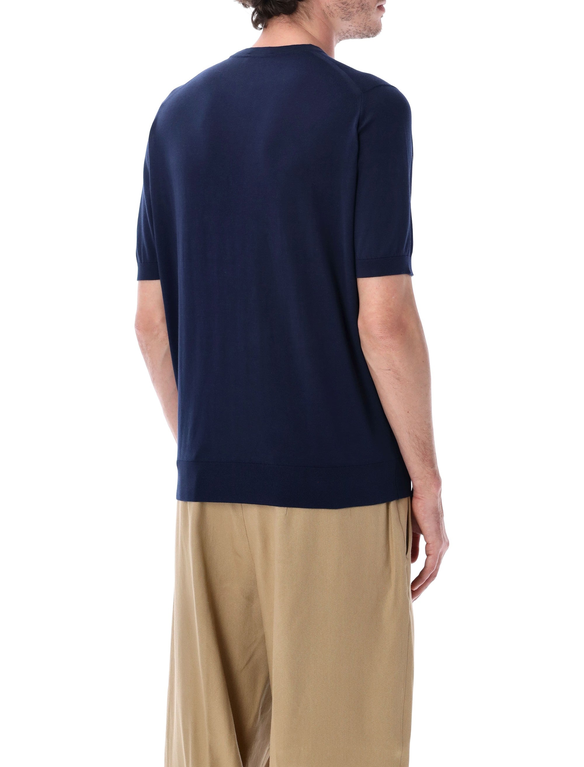 John Smedley Kempton Cotton T-Shirt French Navy