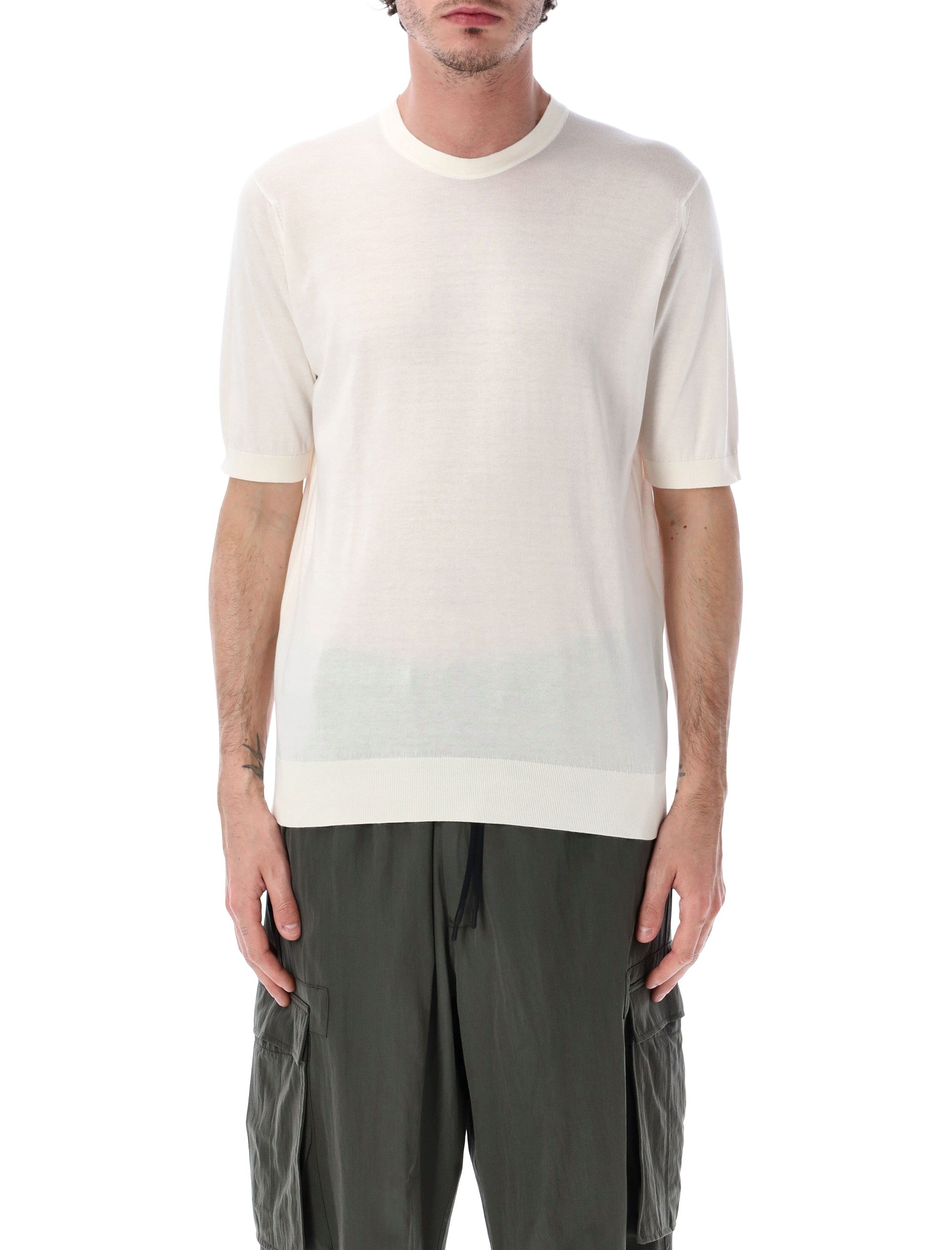John Smedley Kempton Cotton T-Shirt Starch