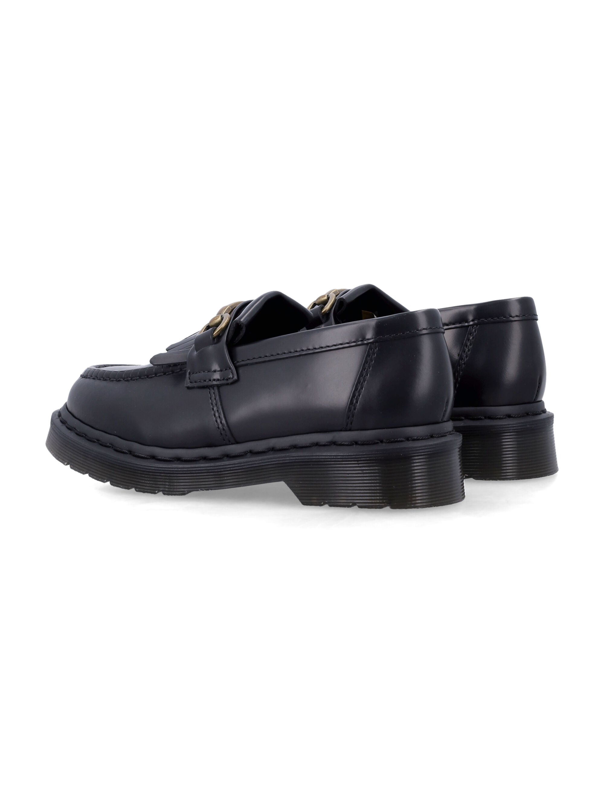 Dr. Martens Adrian Snaffle Smooth Leather Kiltie Loafers in Black Sole