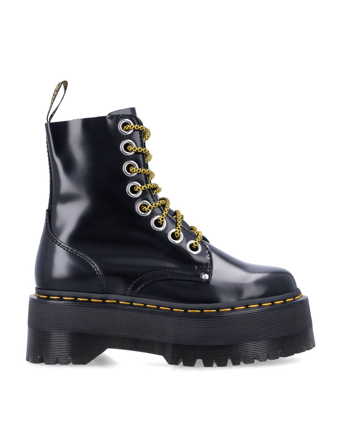 Dr. Martens Jadon Max Black Leather Platform Boots Upper