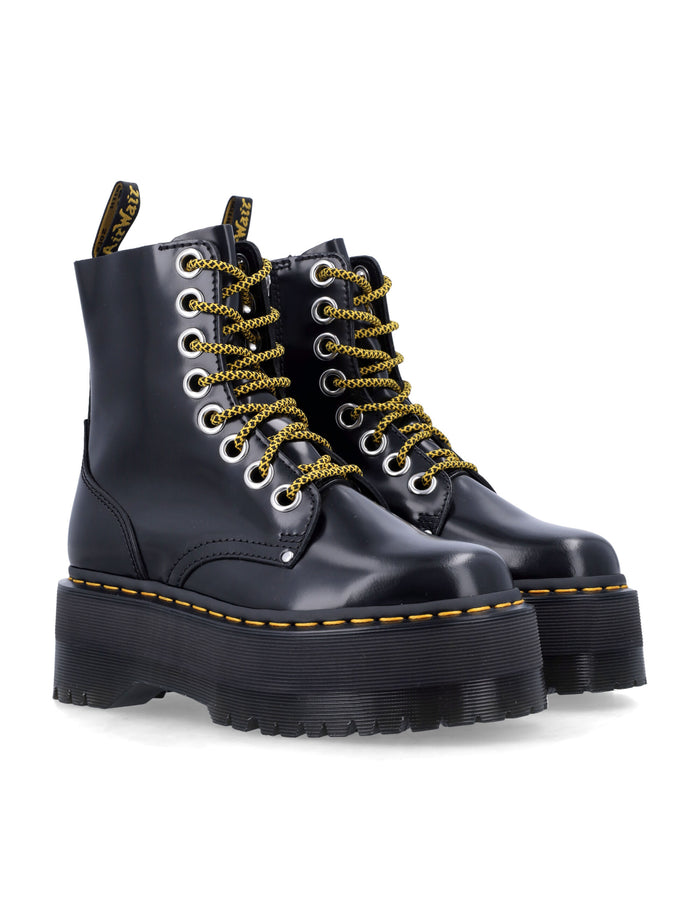 Dr. Martens Jadon Max Black Leather Platform Boots Upper