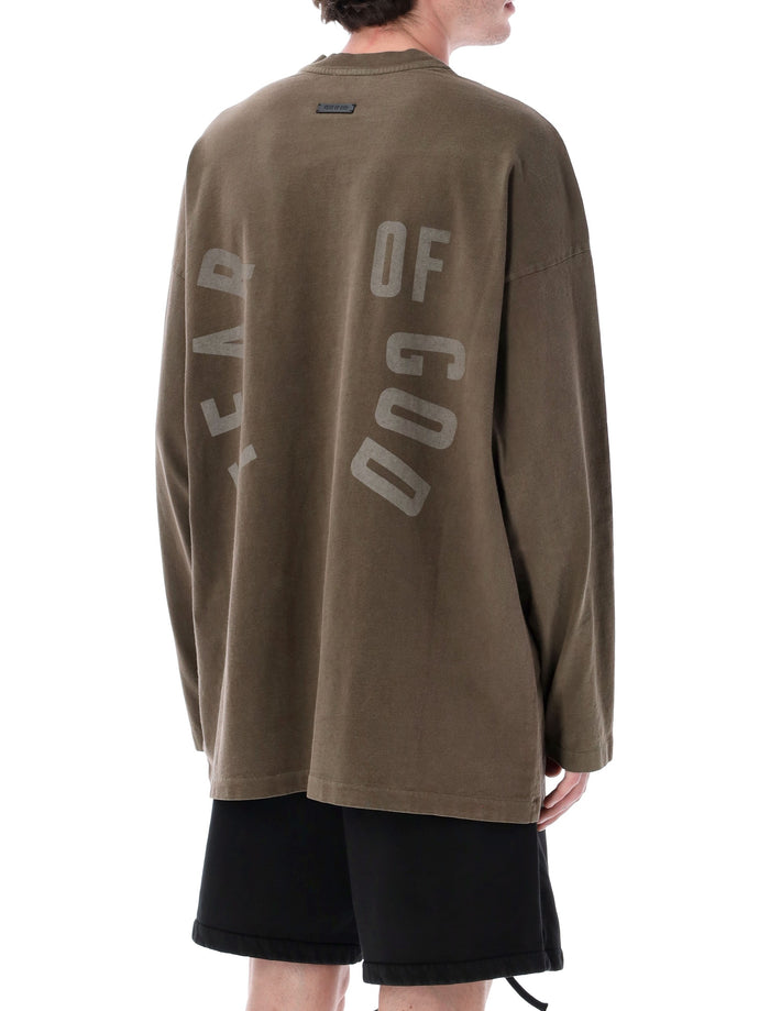 Fear Of God Baseball Long Sleeves Tee Faded Brown Cotton T-shirt
