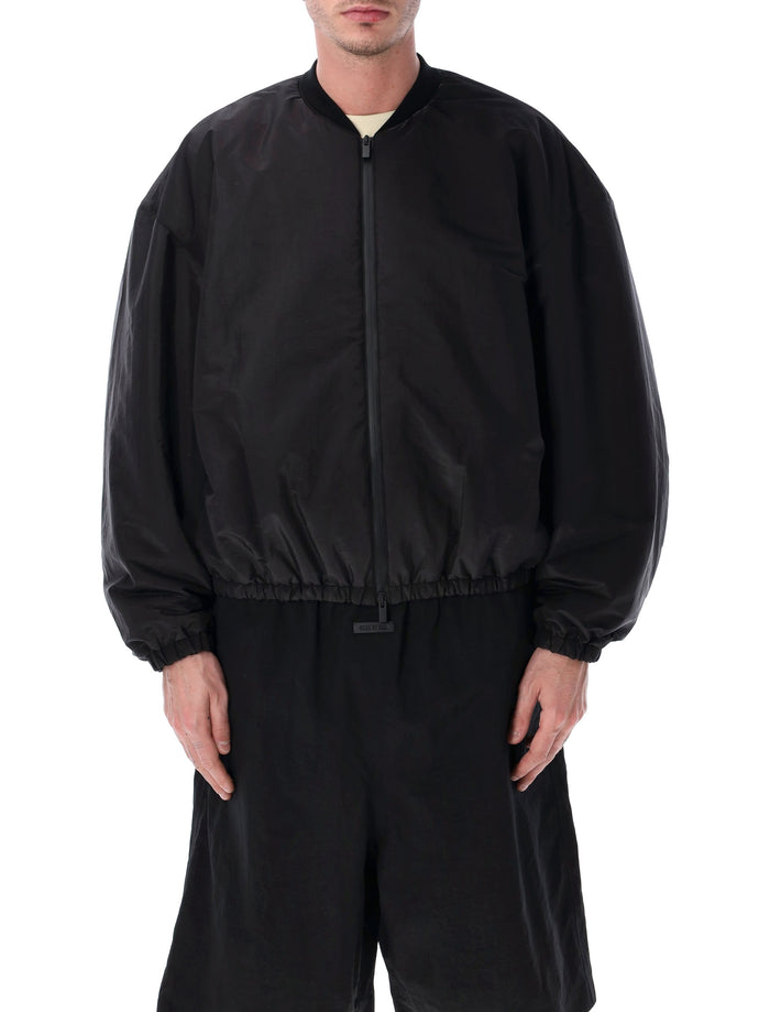 Fear Of God Nylon Taffeta Bomber Off Black Polyester Jacket