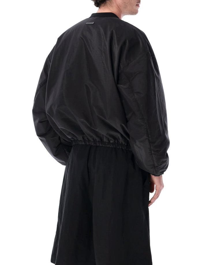 Fear Of God Nylon Taffeta Bomber Off Black Polyester Jacket