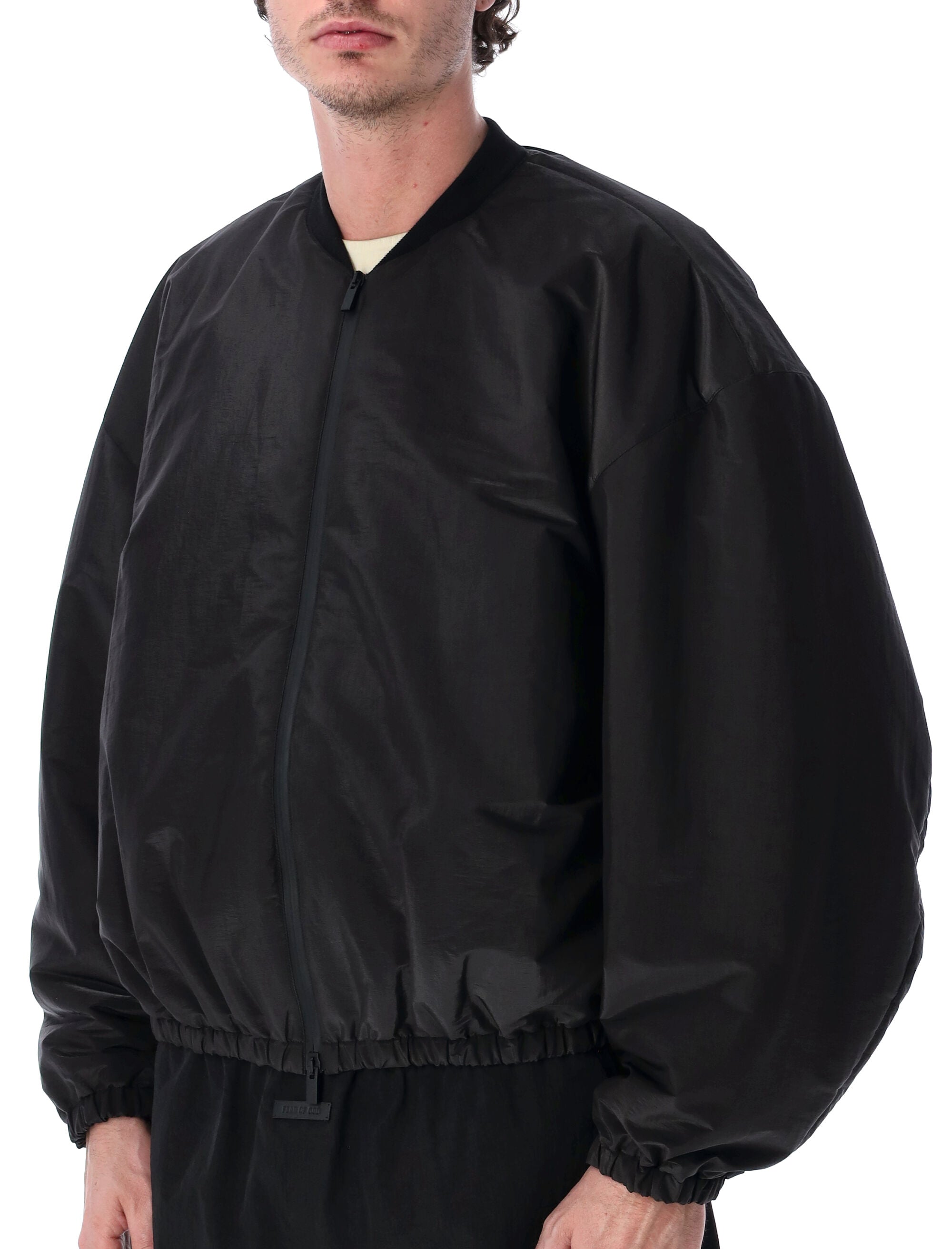 Fear Of God Nylon Taffeta Bomber Off Black Polyester Jacket