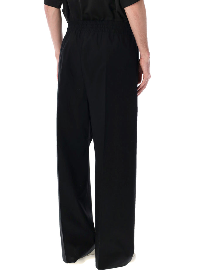 Fear Of God Cotton Wool Oxford Wide-Leg Drawstring Pants Black