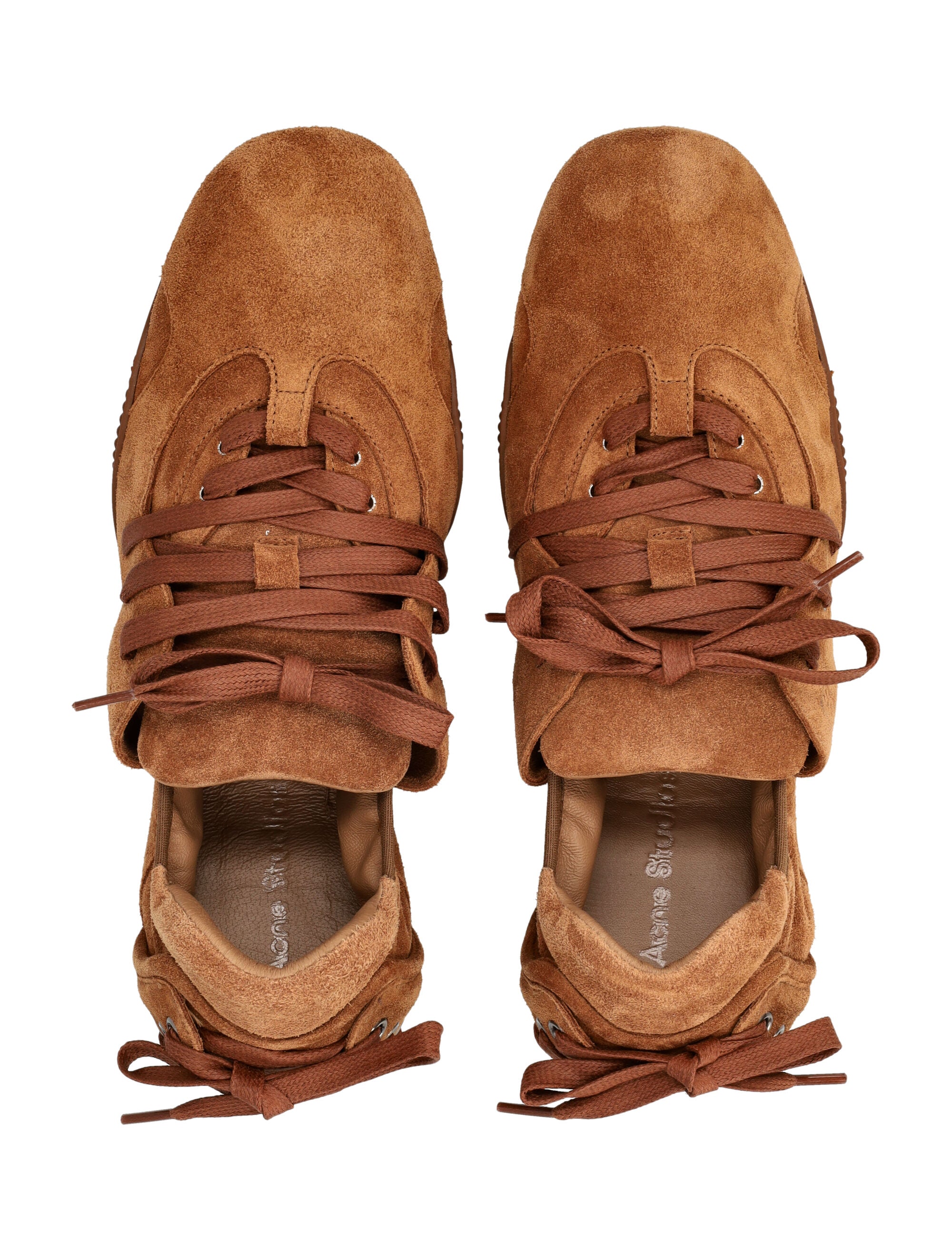 Acne Studios suede leather sneakers Chestnut Brown Upper