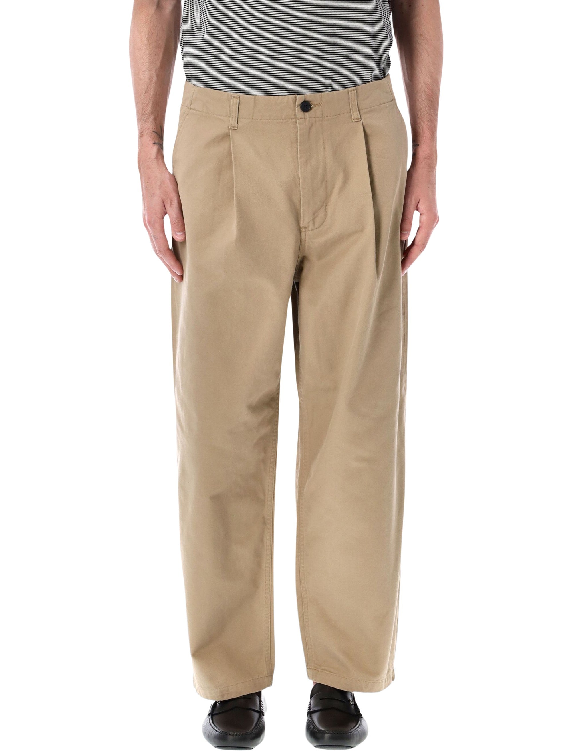Still By Hand Cotton Chino Pants Beige