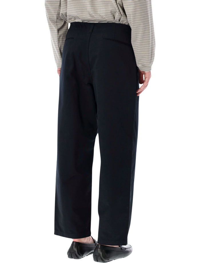Still By Hand Cotton Chino Pants Black Navy
