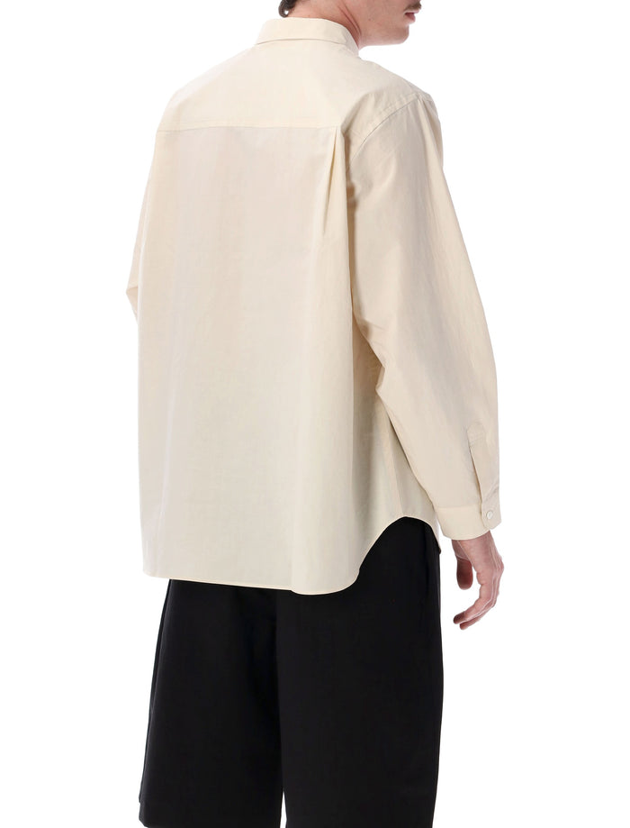 Still By Hand Cotton Linen Shirt Light Beige