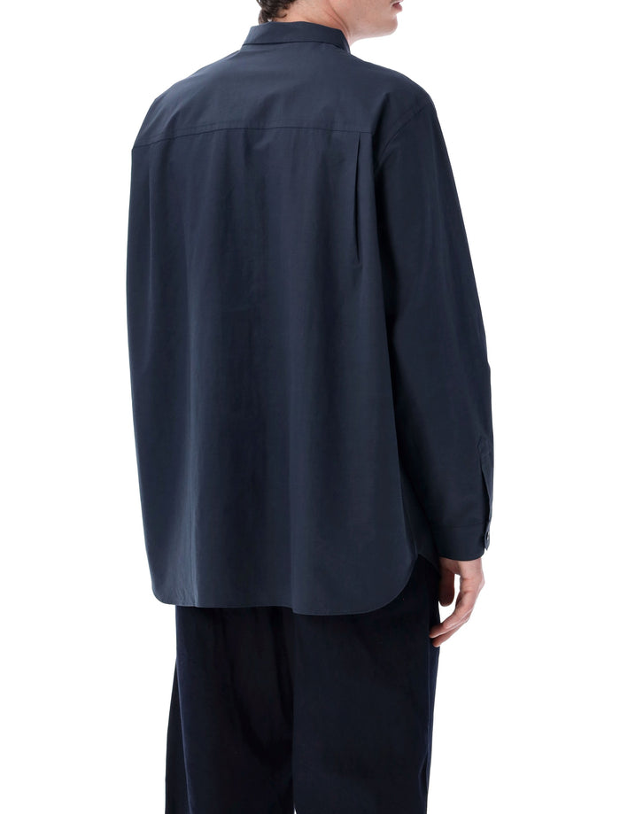 Still By Hand Cotton Linen Shirt Navy