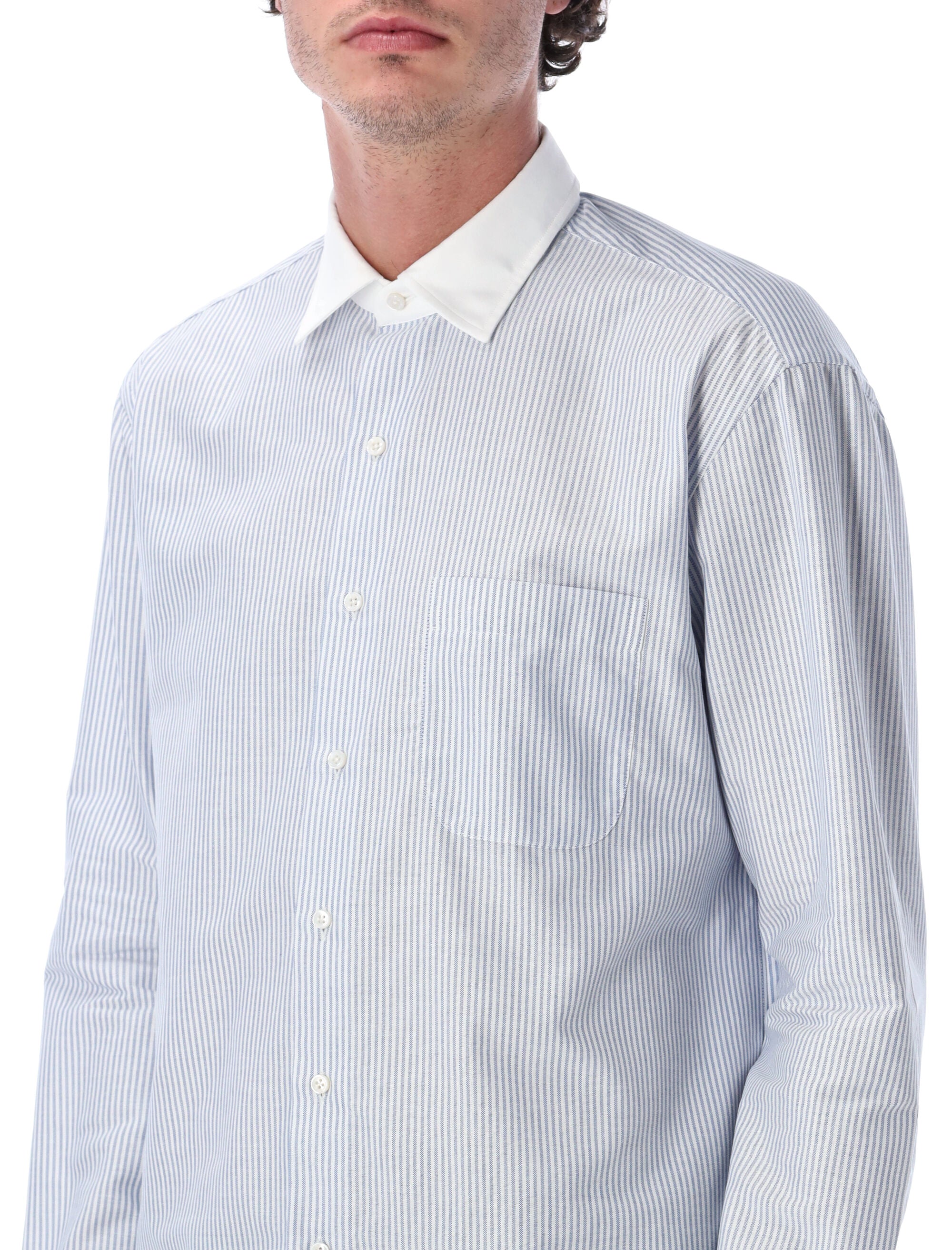Salvatore Piccolo Alberto cotton stripe shirt White Blue