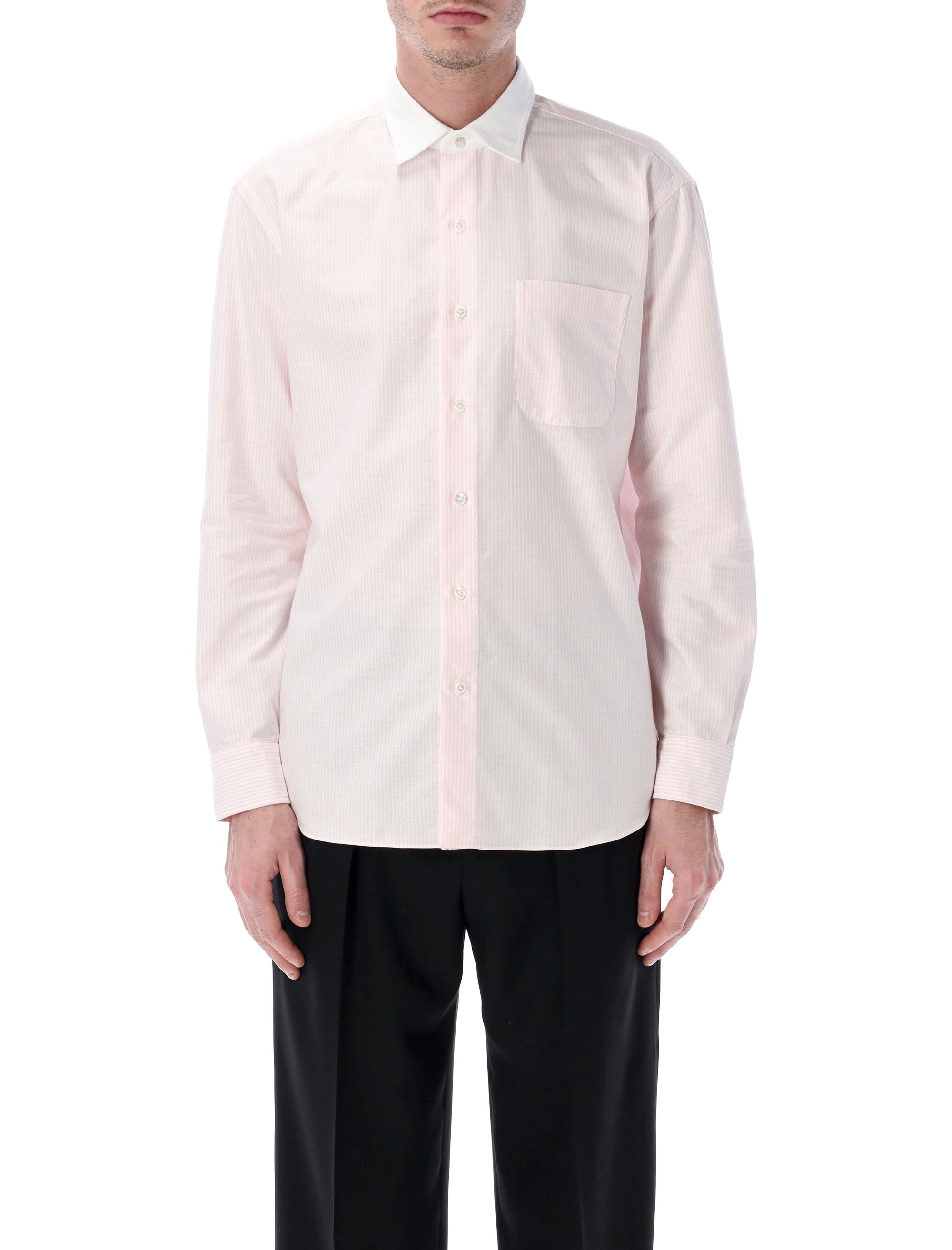 Salvatore Piccolo Alberto striped shirt Pink White Cotton