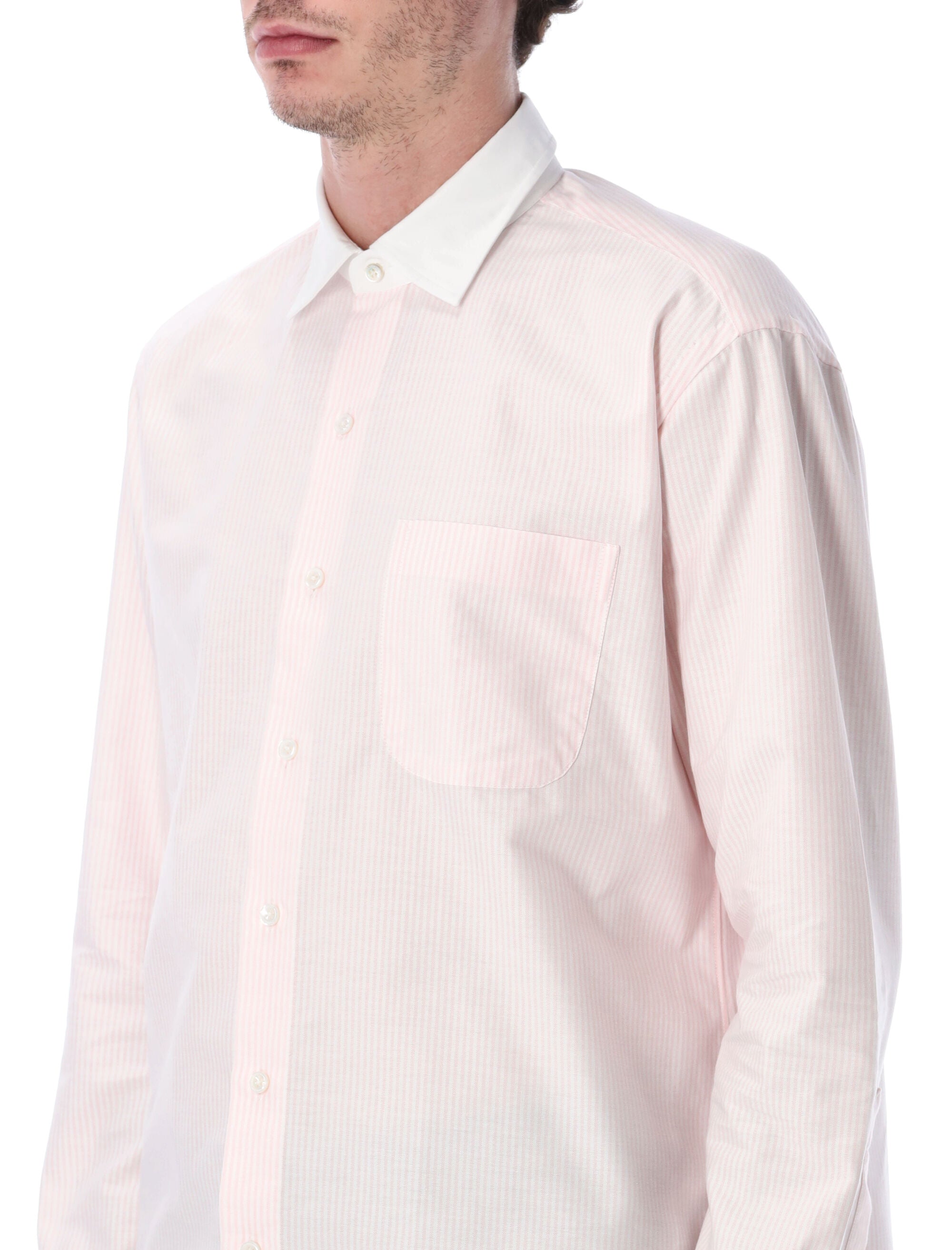 Salvatore Piccolo Alberto striped shirt Pink White Cotton