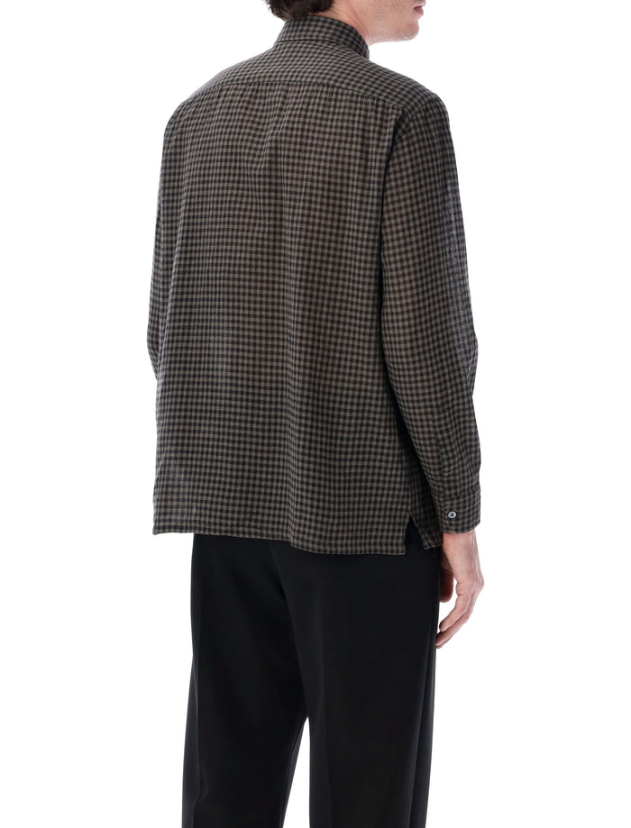 Salvatore Piccolo Tahiti Check Shirt Black Grey Cotton