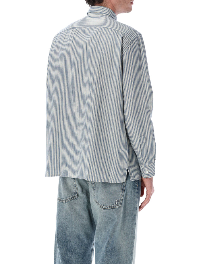 Salvatore Piccolo Tahiti white and blue cotton stripe shirt Stripes