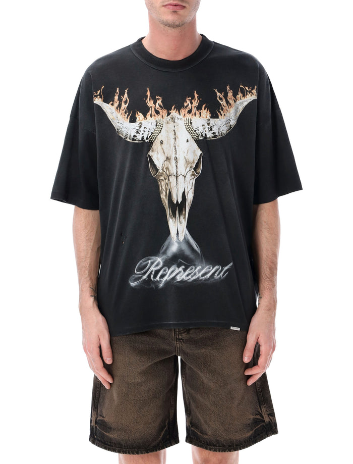 Represent British Cowboys T-shirt Stained Black Cotton