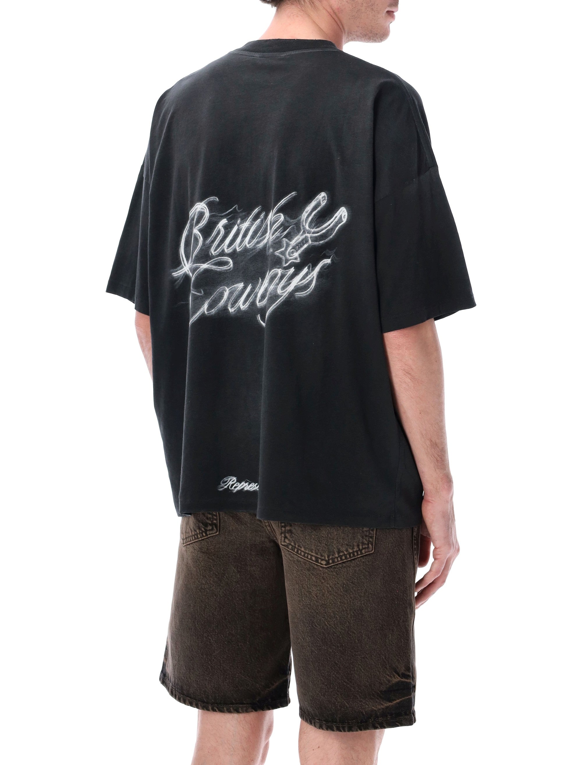 Represent British Cowboys T-shirt Stained Black Cotton