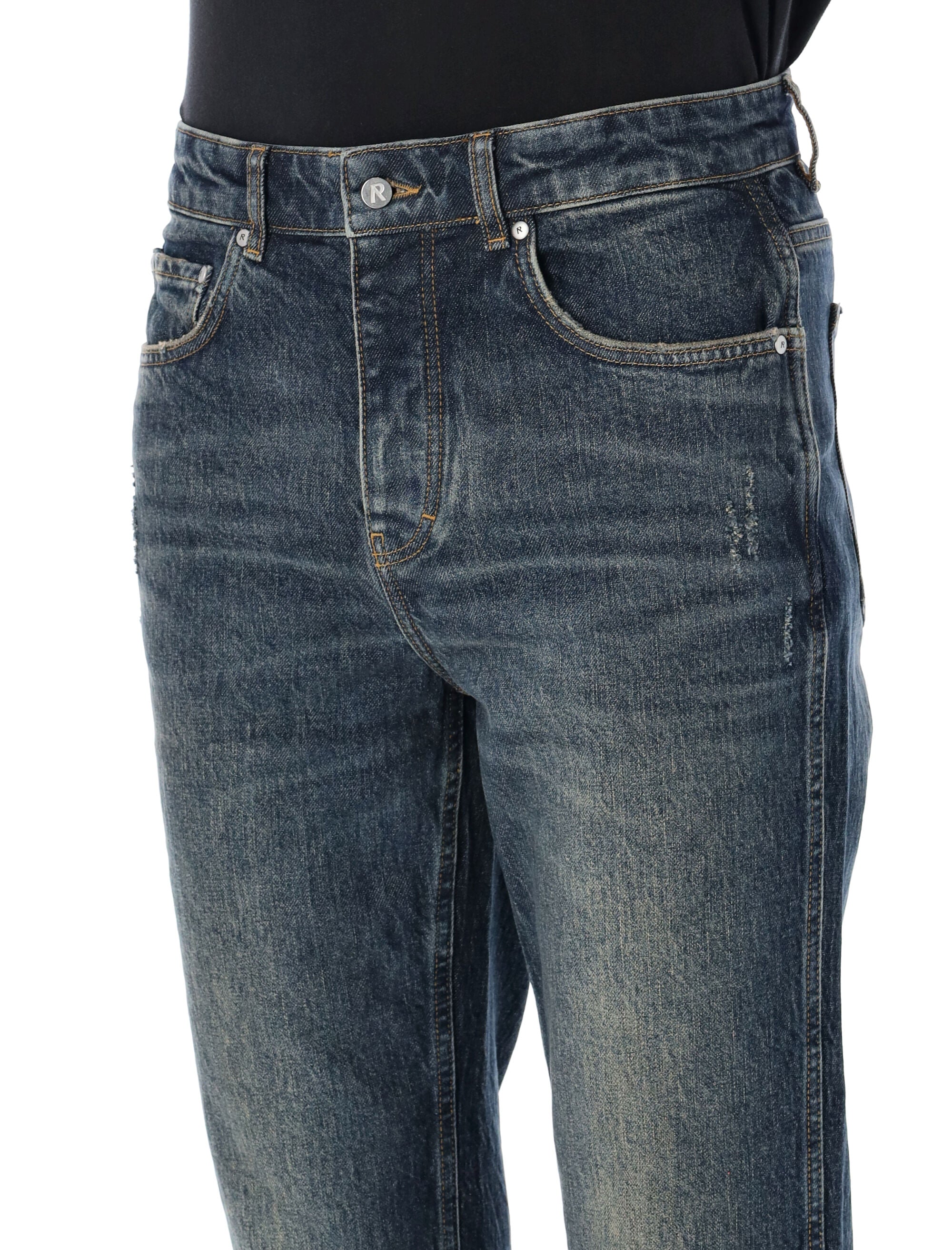Represent R2 straight leg denim jeans Blue Marble Cotton