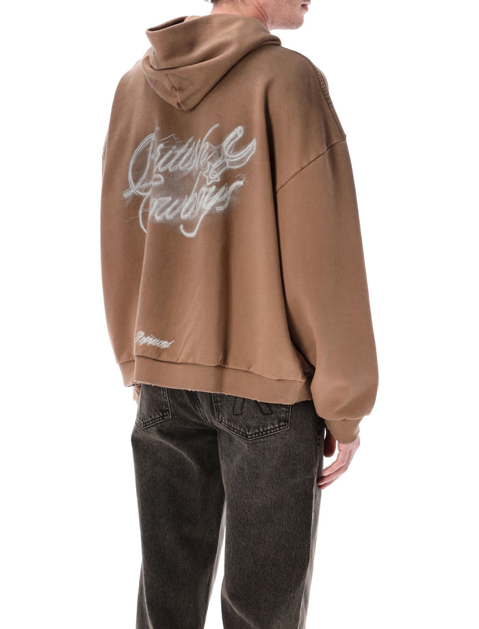 Represent British Cowboy hoodie Dusty Brown Cotton Rib Sweatshirt