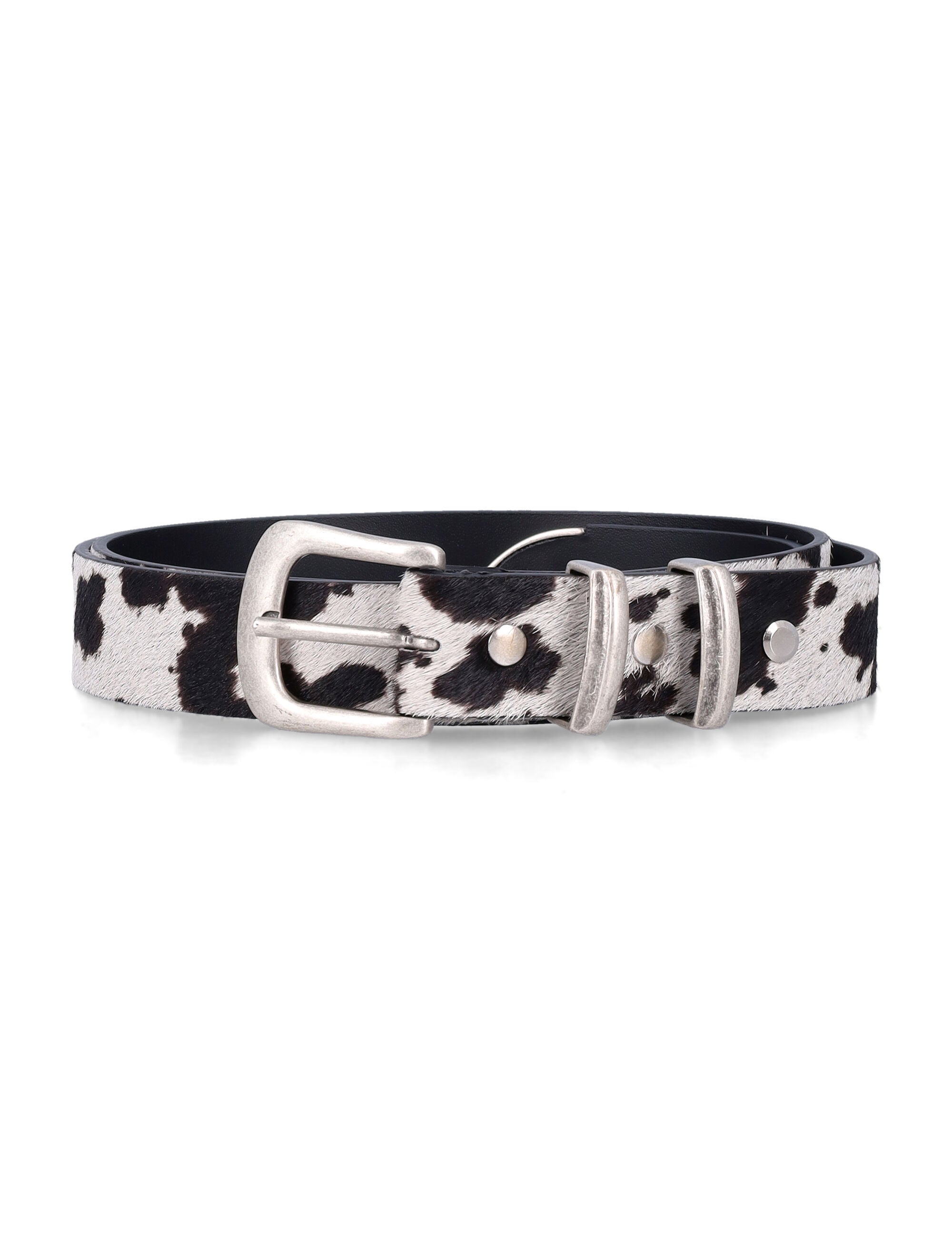 Represent Cowhide Rodeo Leather Belt Flat White/jet Black
