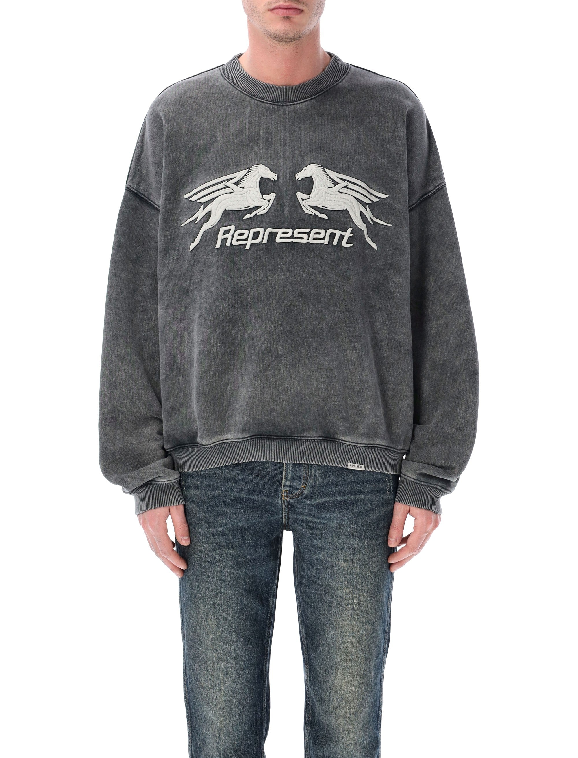 Represent Pegasus cotton sweatshirt Vintage Grey Rib
