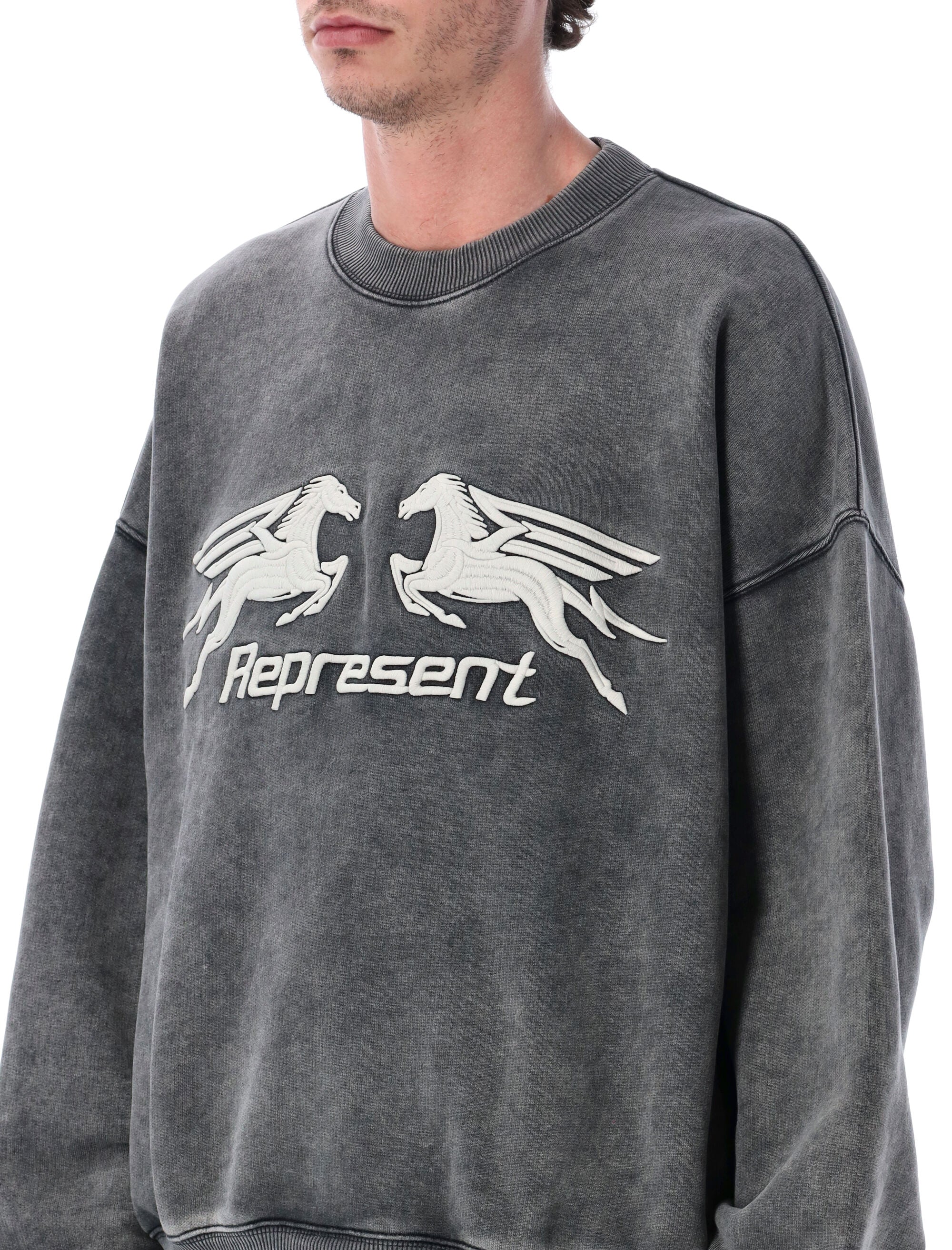 Represent Pegasus cotton sweatshirt Vintage Grey Rib
