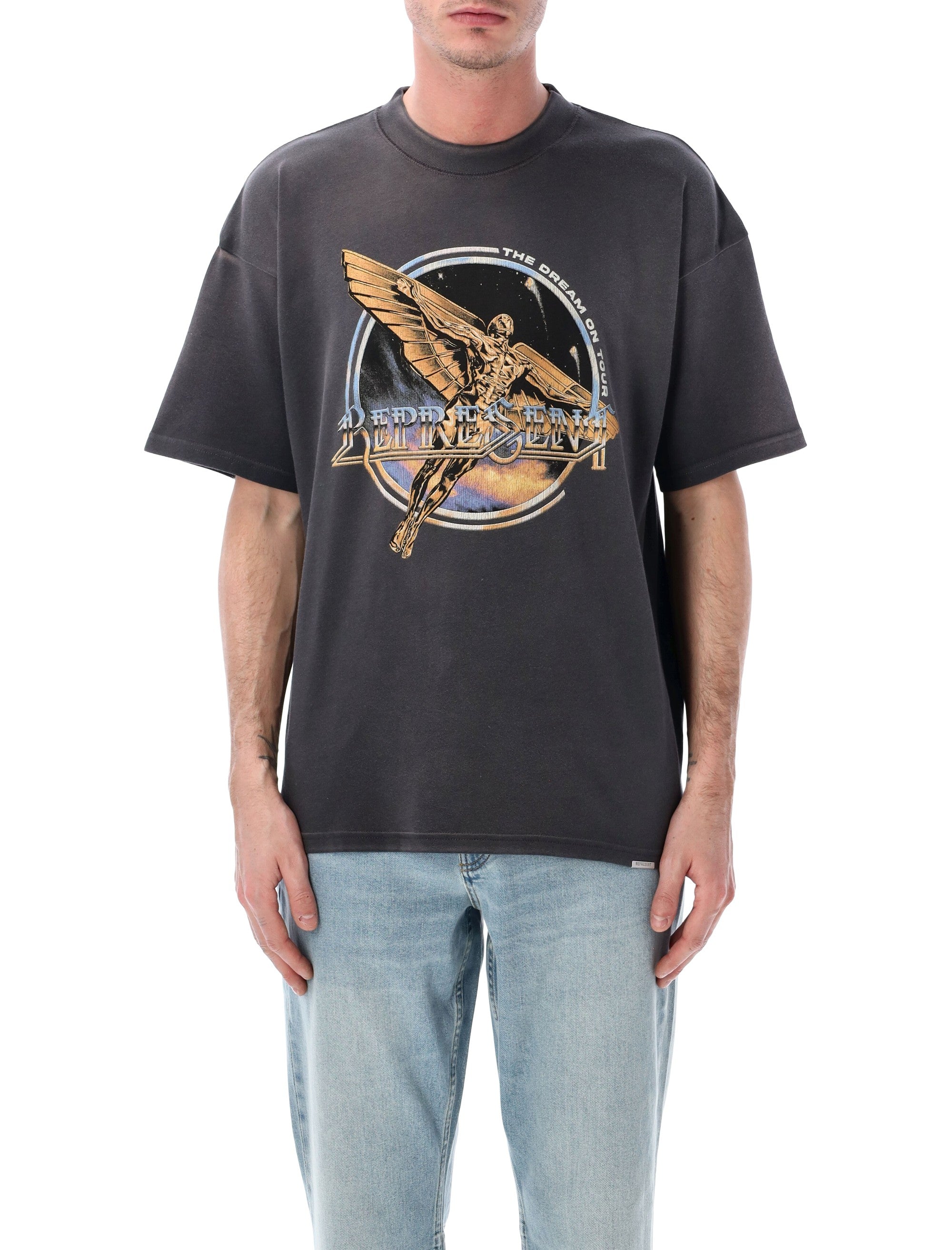 Represent Golden Tour T-shirt Sun Fade Grey Cotton