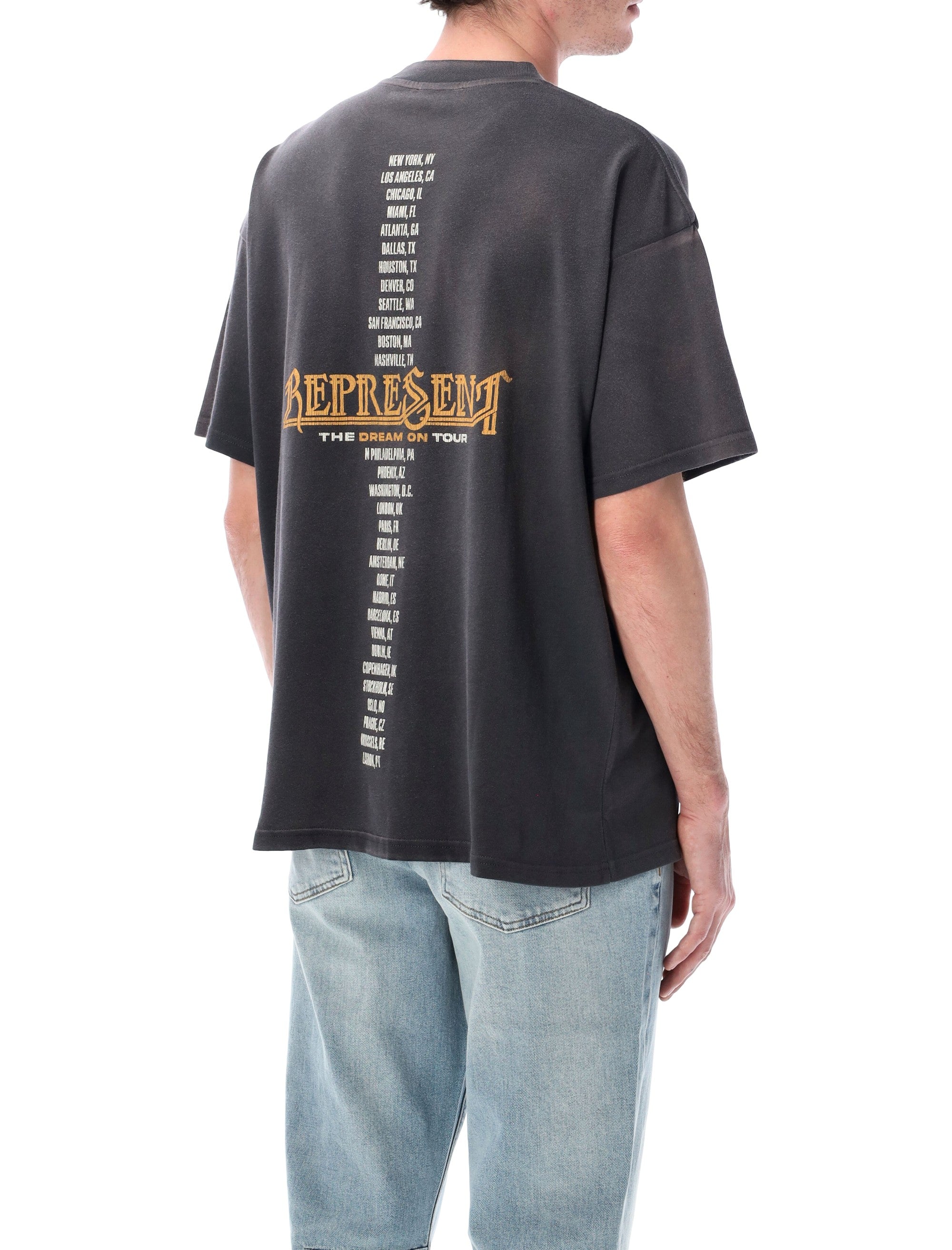 Represent Golden Tour T-shirt Sun Fade Grey Cotton