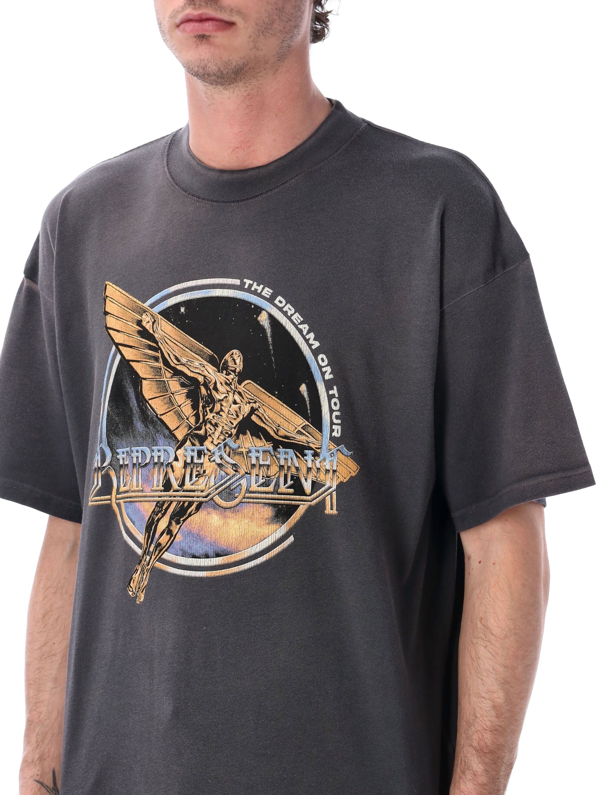 Represent Golden Tour T-shirt Sun Fade Grey Cotton