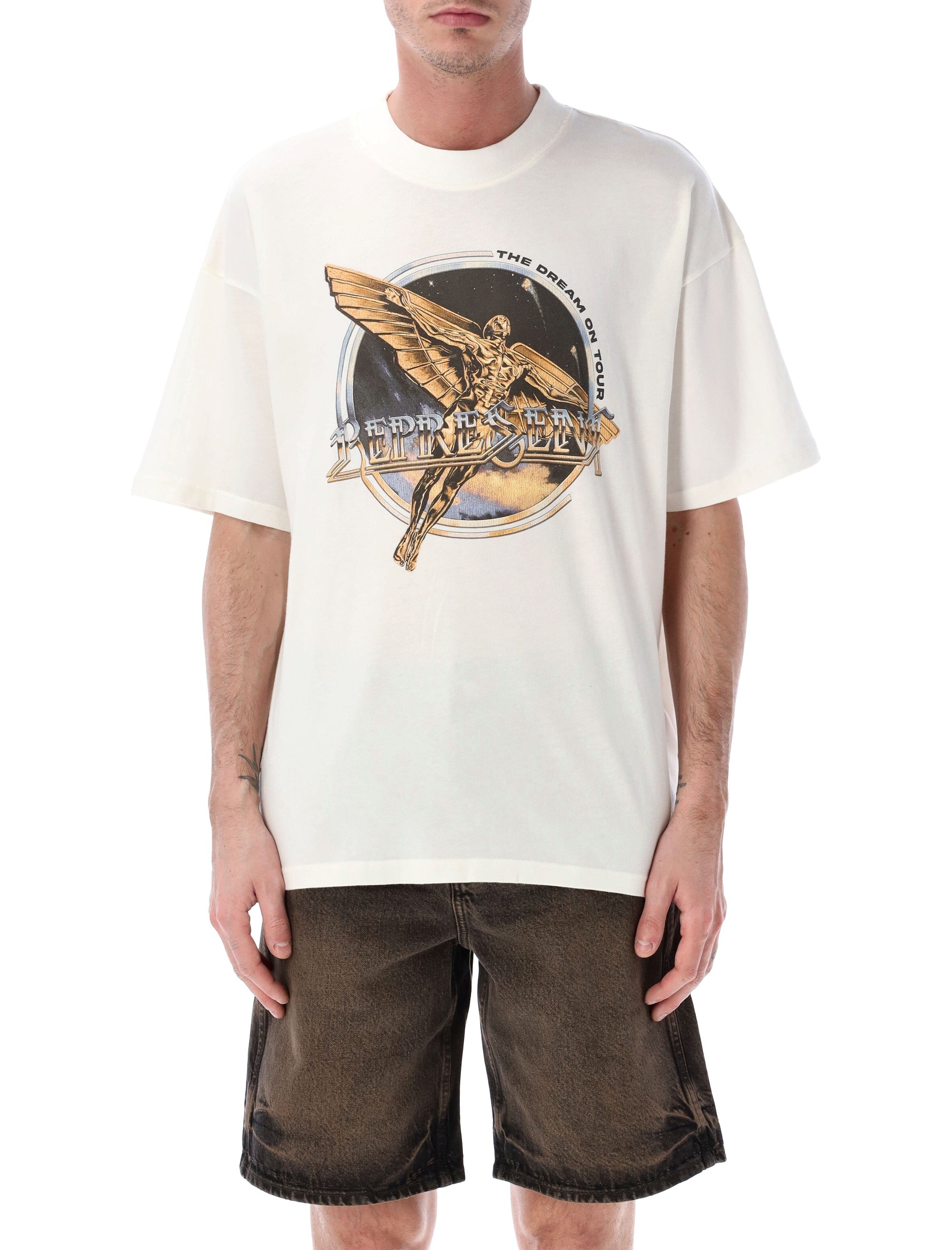Represent Golden Tour T-shirt Flat White Cotton