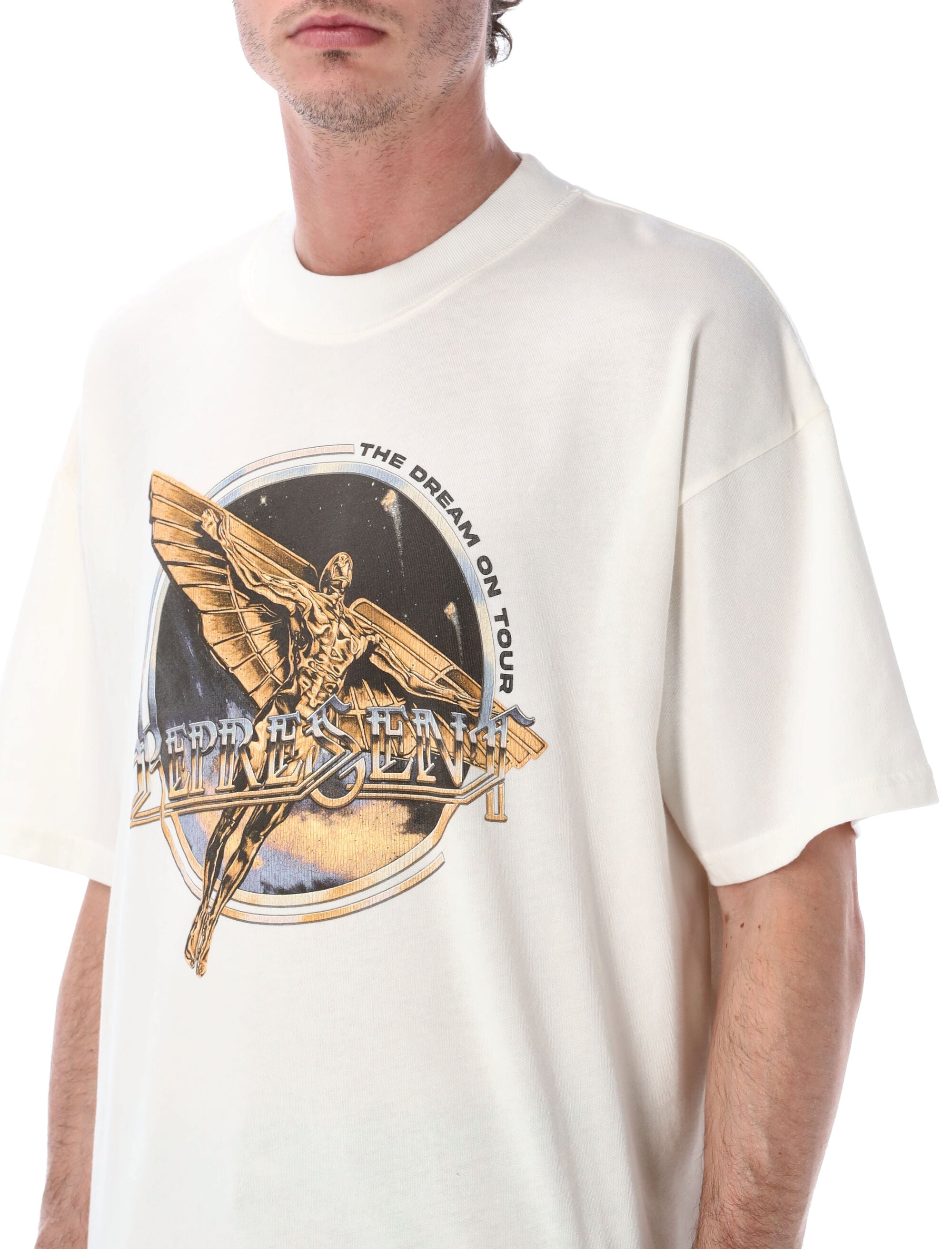 Represent Golden Tour T-shirt Flat White Cotton