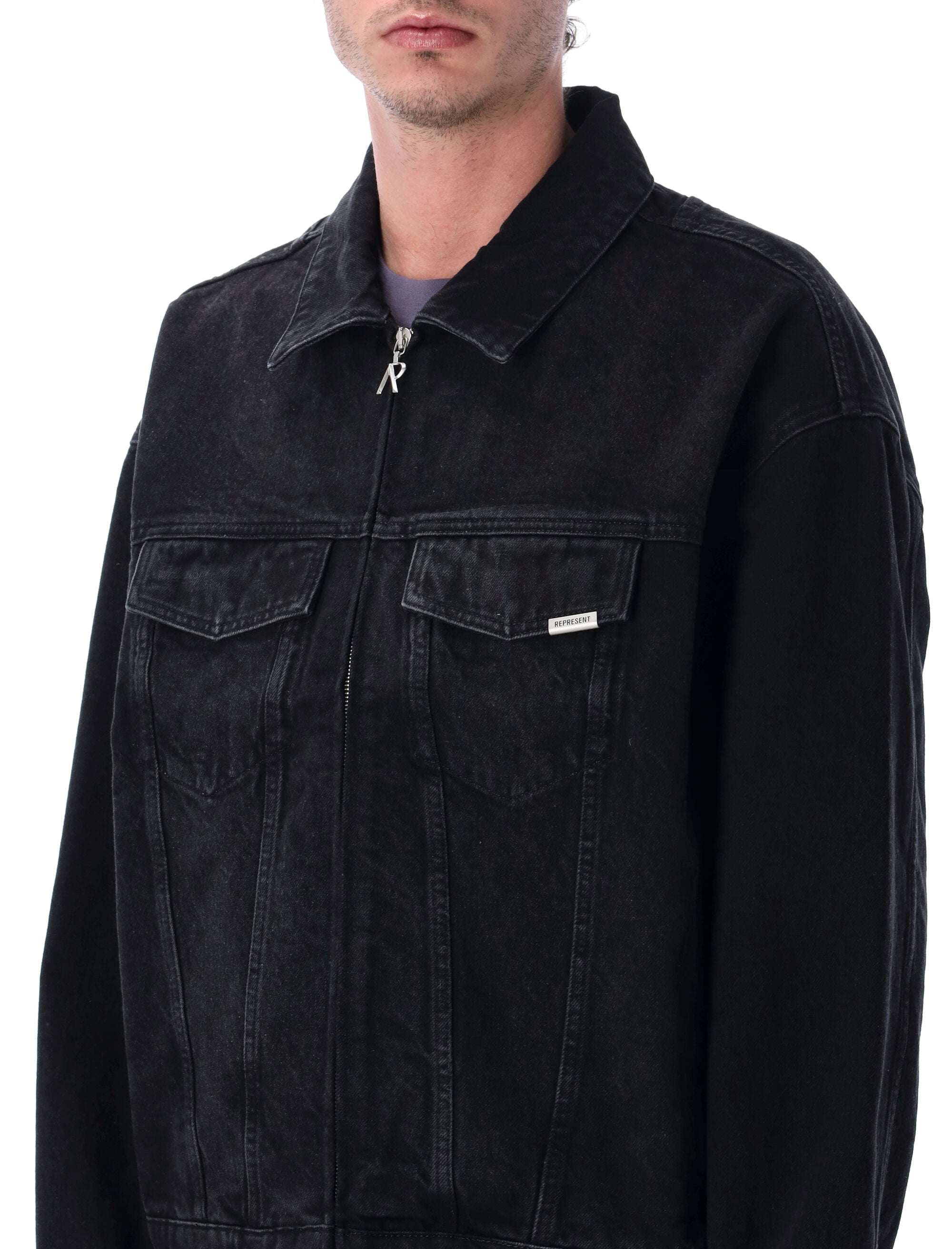 Represent R4 Denim Jacket Black Cotton
