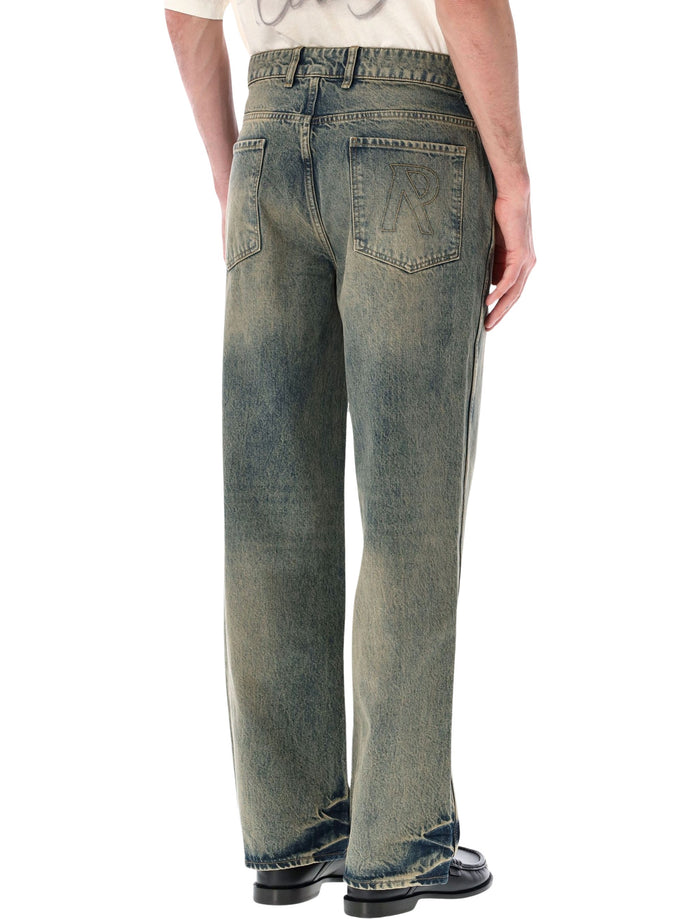 Represent R3 Baggy Denim Jeans Blue Cream Cotton