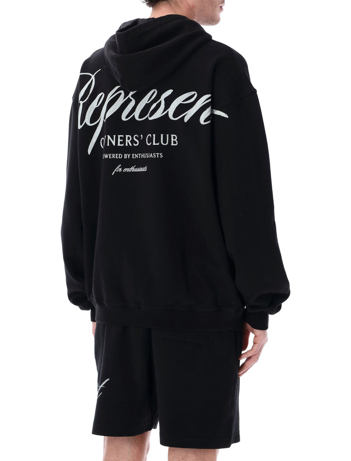Represent Owners Club script hoodie Black Cotton Rib Sweatshirt
