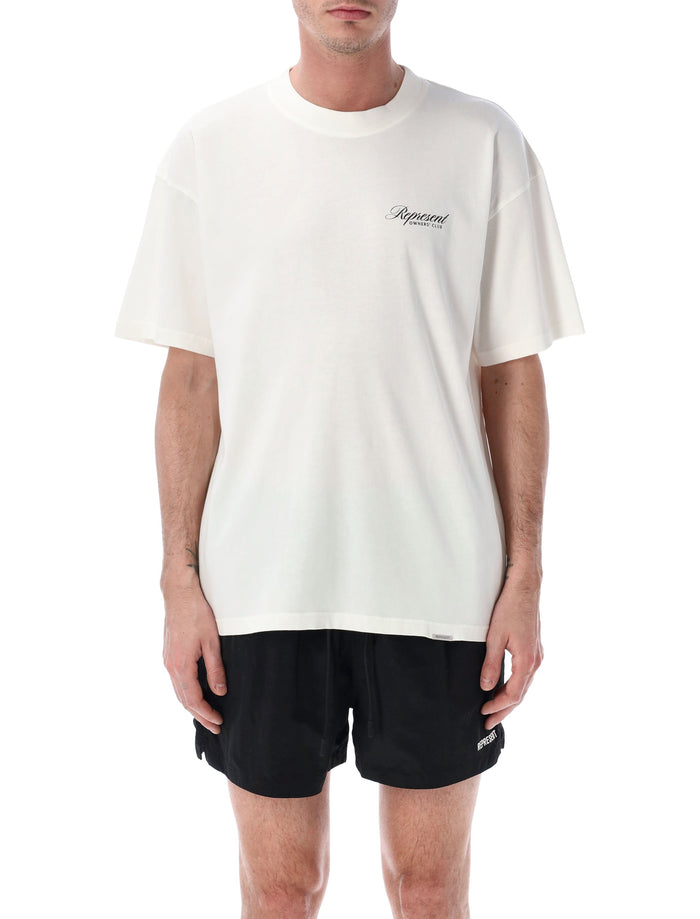 Represent Owners Club Script T-shirt Flat White Cotton