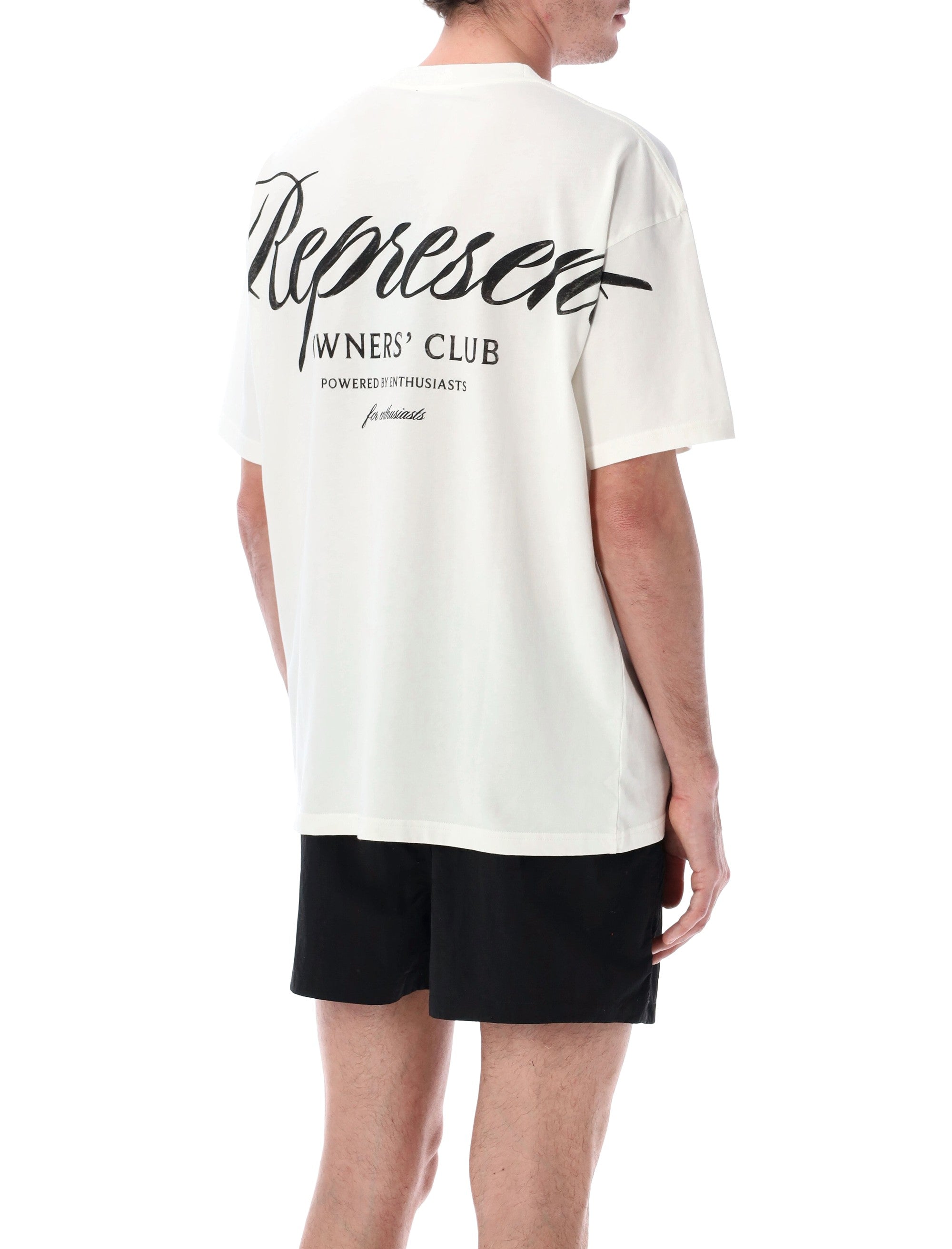 Represent Owners Club Script T-shirt Flat White Cotton
