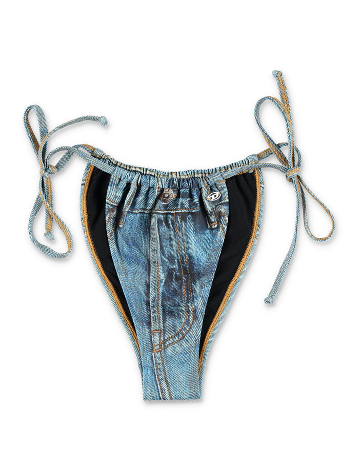 Diesel Jodie-Dnm denim-effect bikini bottom Denim Print Polyester